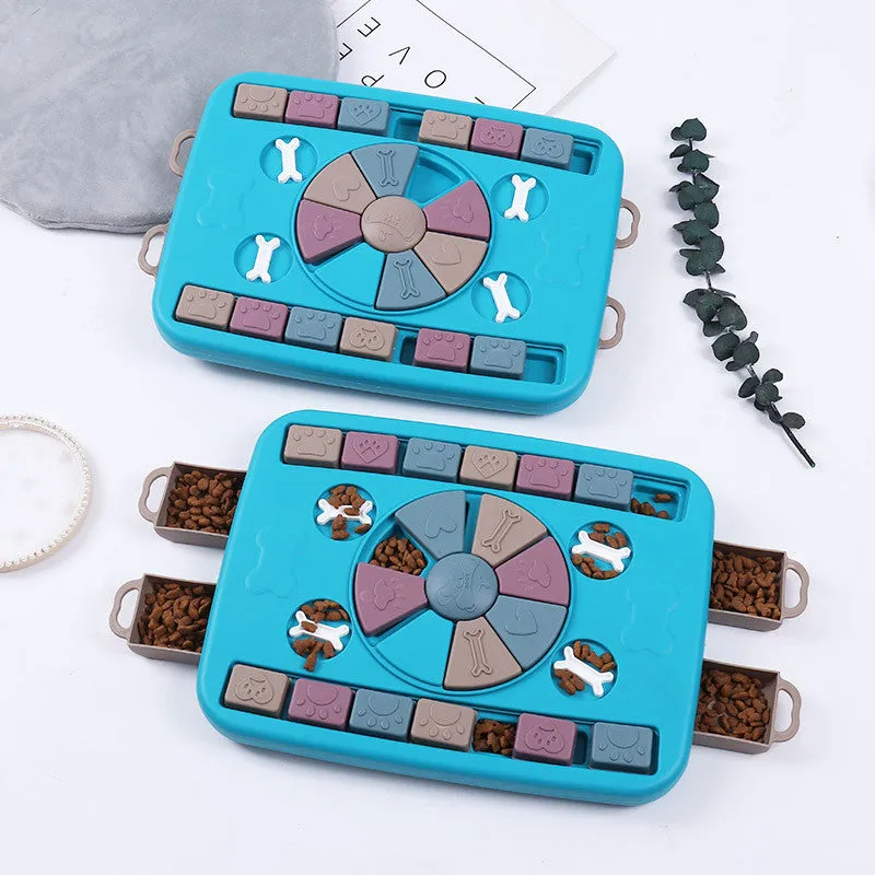 Blue educational foraging toy for dogs made from PP material to relieve boredom