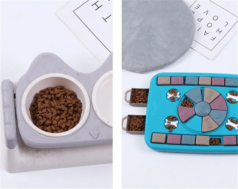 Blue educational foraging toy for dogs made from PP material to relieve boredom