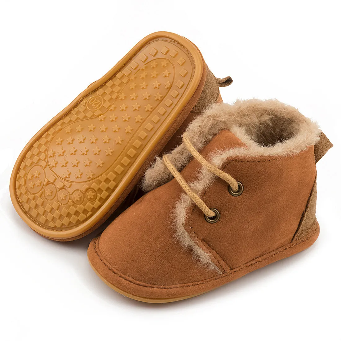Warm velvet baby toddler shoes with non-slip rubber sole in 11 colours, three sizes 11-13cm