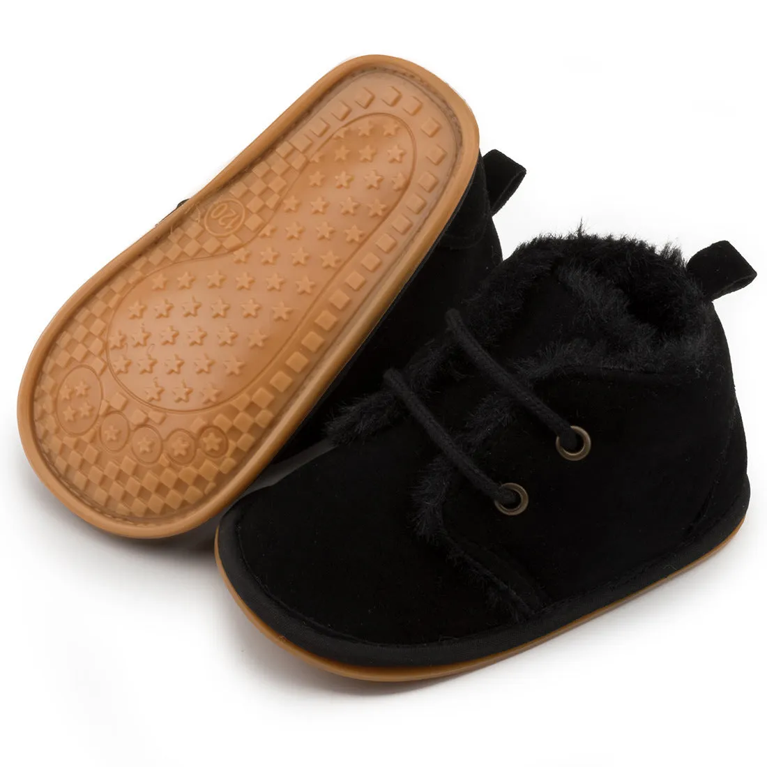Warm velvet baby toddler shoes with non-slip rubber sole in 11 colours, three sizes 11-13cm