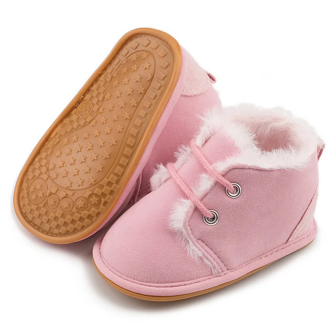 Warm velvet baby toddler shoes with non-slip rubber sole in 11 colours, three sizes 11-13cm