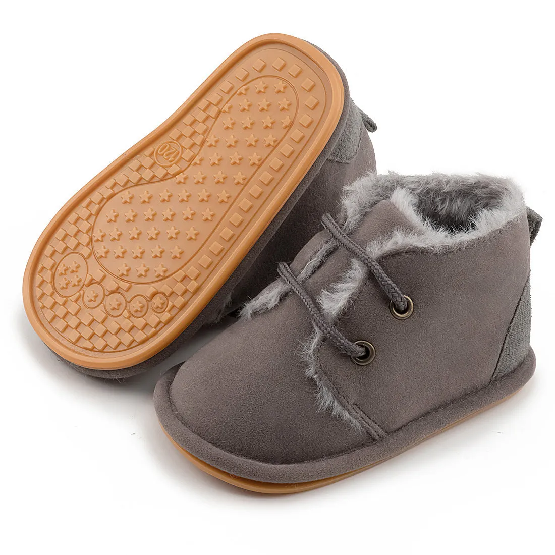 Warm velvet baby toddler shoes with non-slip rubber sole in 11 colours, three sizes 11-13cm