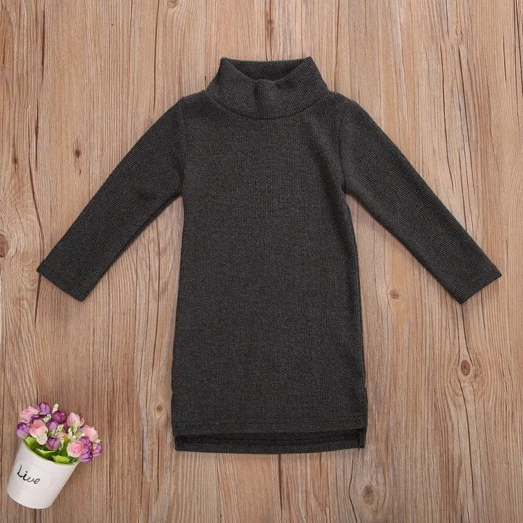 Black sleeveless floral dress for children in polyester with sizes 90 to 130