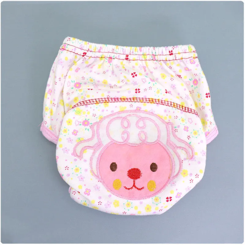 Summer embroidered baby cotton learning pants, waterproof leak-proof training pants, 80cm size, 12 colours