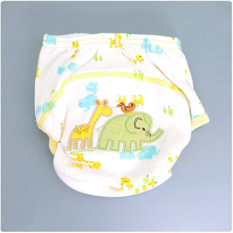 Summer embroidered baby cotton learning pants, waterproof leak-proof training pants, 80cm size, 12 colours