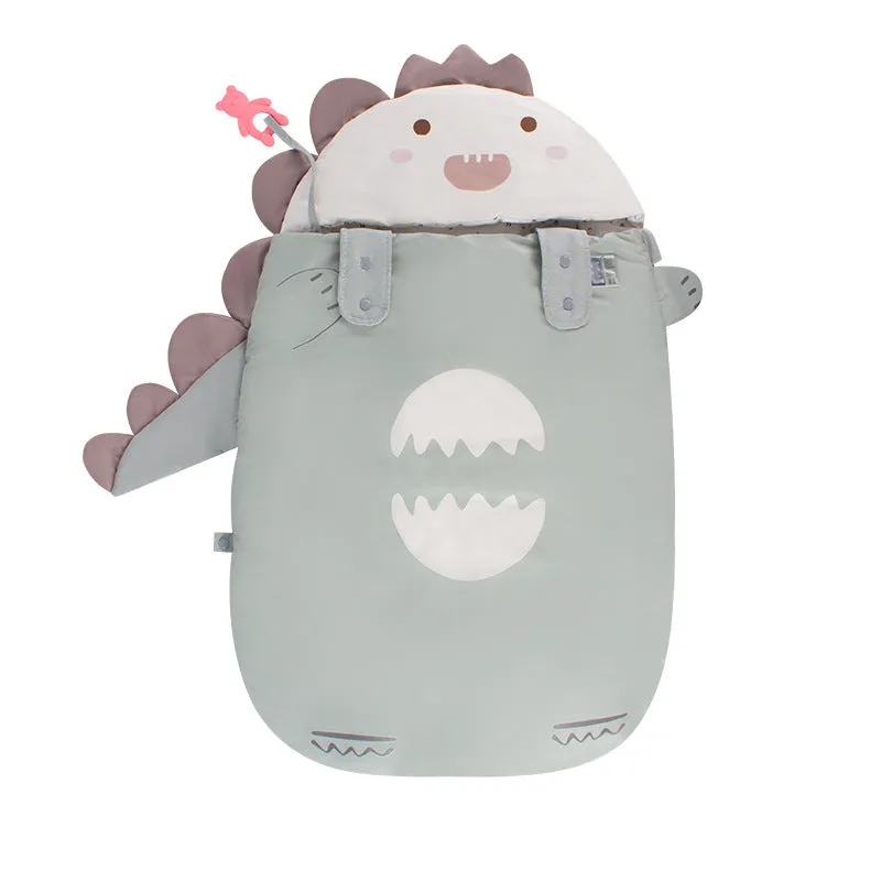 Baby anti-shock sleeping bag for stroller in green, cotton inner and outer layers, 57x86cm, Class A safety rated