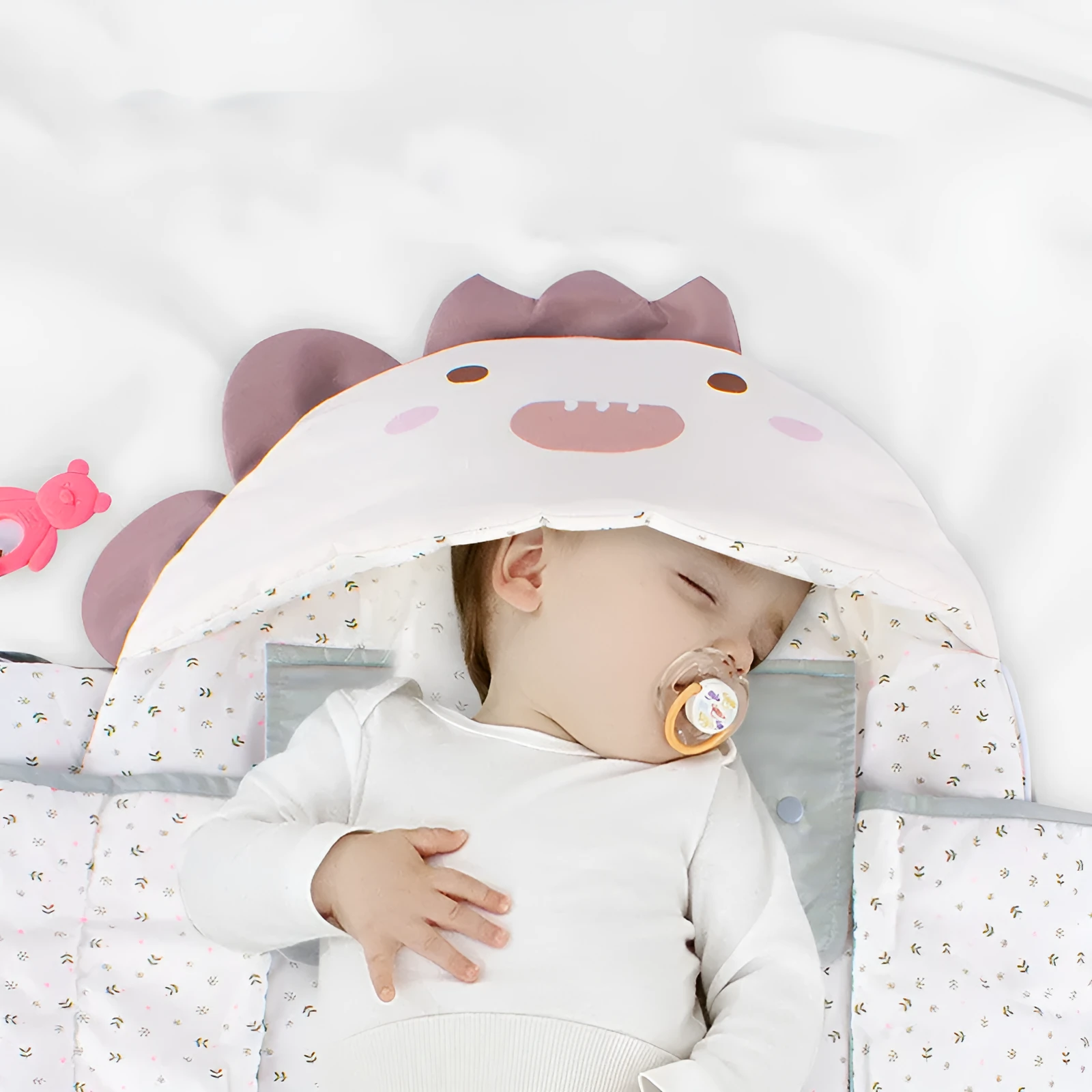 Baby anti-shock sleeping bag for stroller in green, cotton inner and outer layers, 57x86cm, Class A safety rated