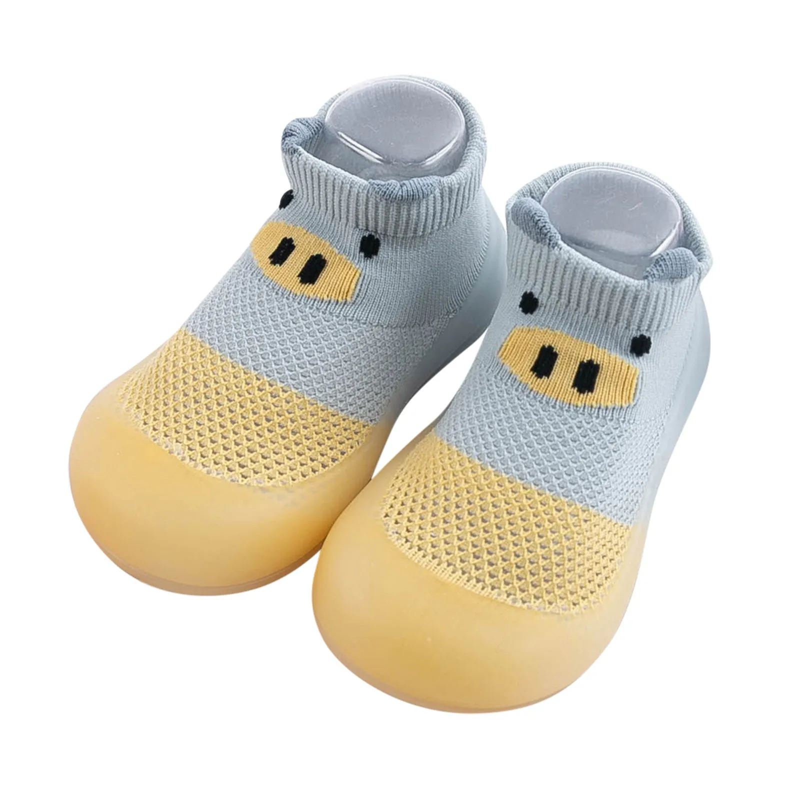 Baby infant toddler shoes with breathable mesh upper, rubber sole, round toe, available in blue