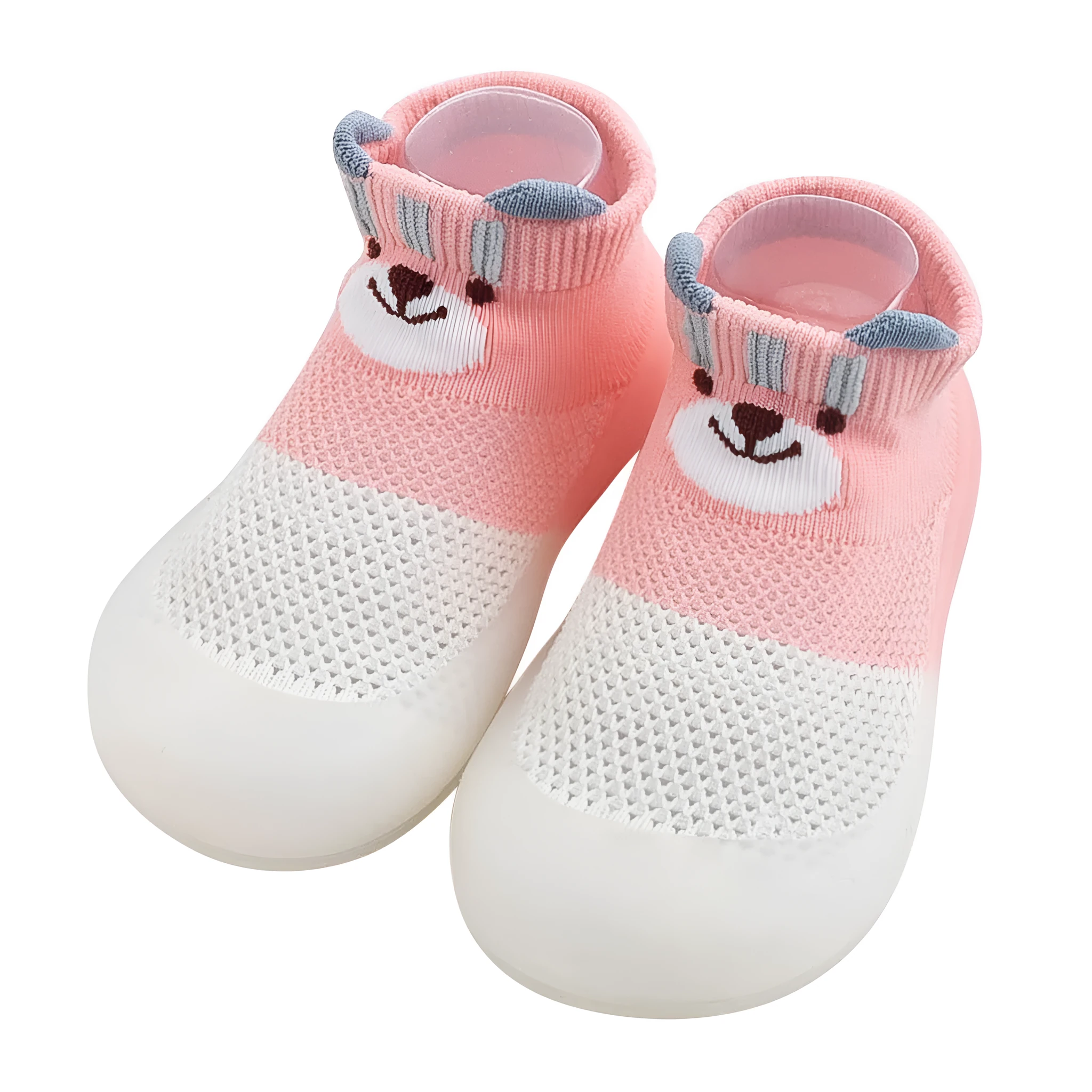 Baby infant toddler shoes with breathable mesh upper, rubber sole, round toe, available in blue