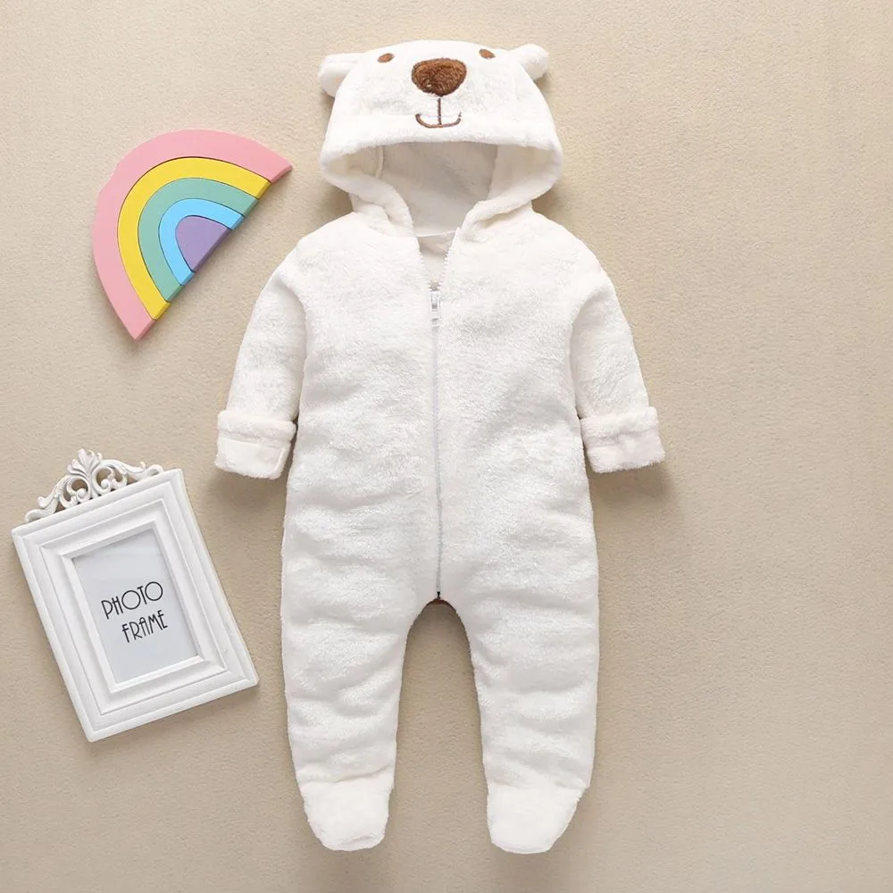Cotton newborn foot coveralls with long sleeves in size 66cm for infant boys and girls