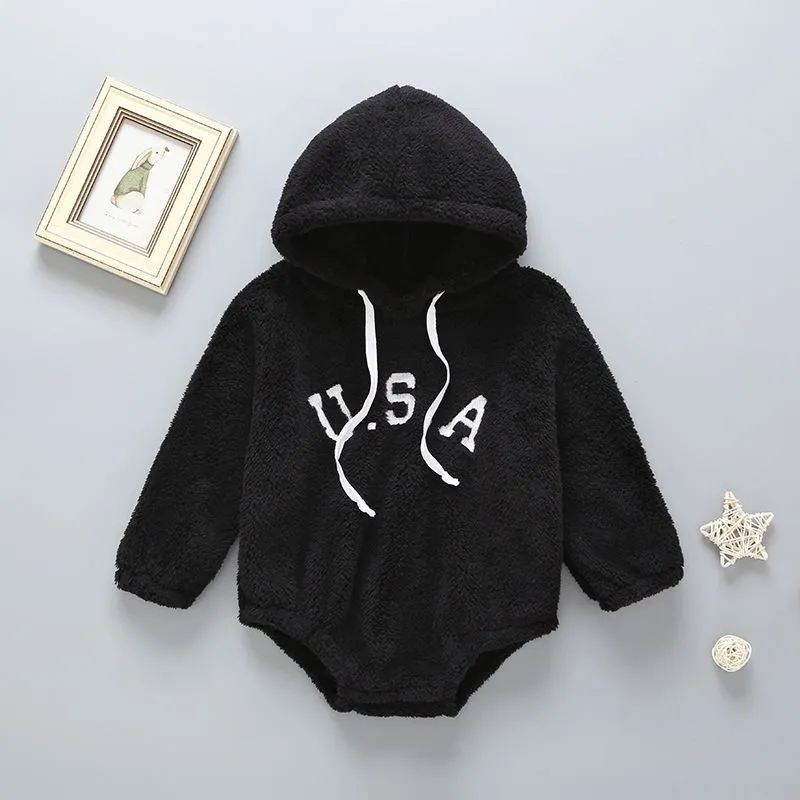 Cotton newborn foot coveralls with long sleeves in size 66cm for infant boys and girls