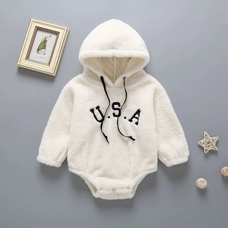 Cotton newborn foot coveralls with long sleeves in size 66cm for infant boys and girls