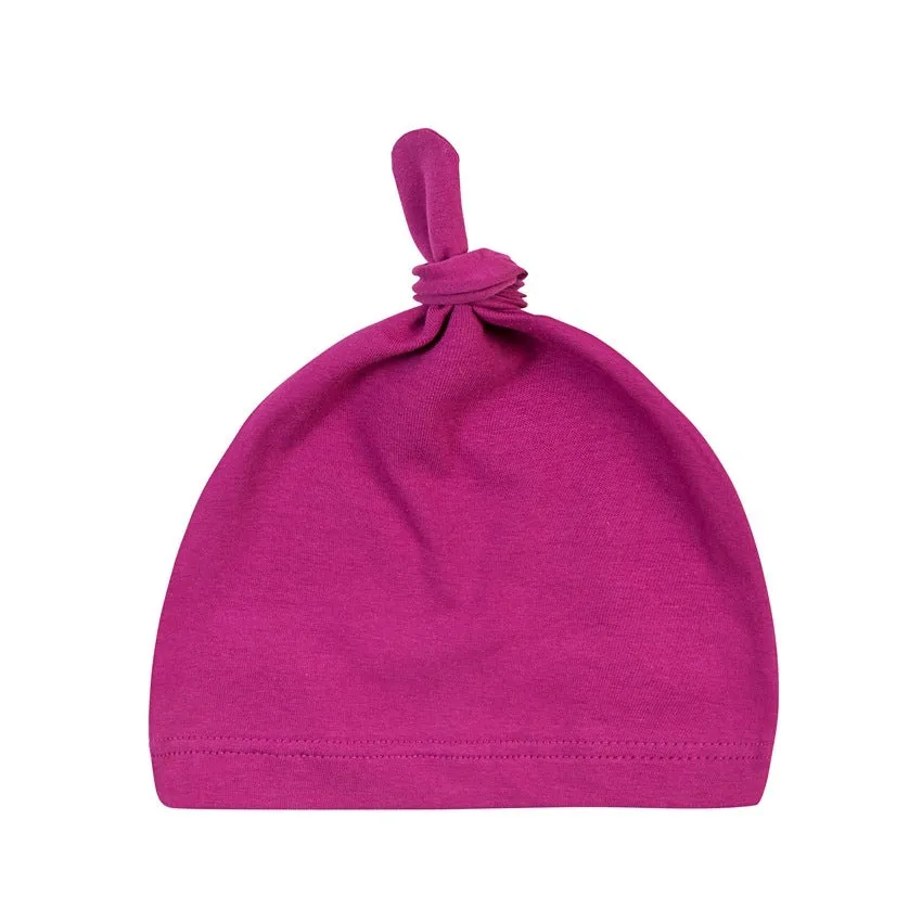 Newborn knot cap solid colour cotton hat for infants uniform size on baby