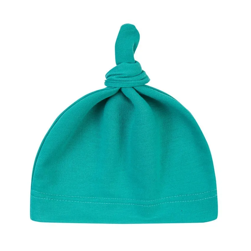 Newborn knot cap solid colour cotton hat for infants uniform size on baby