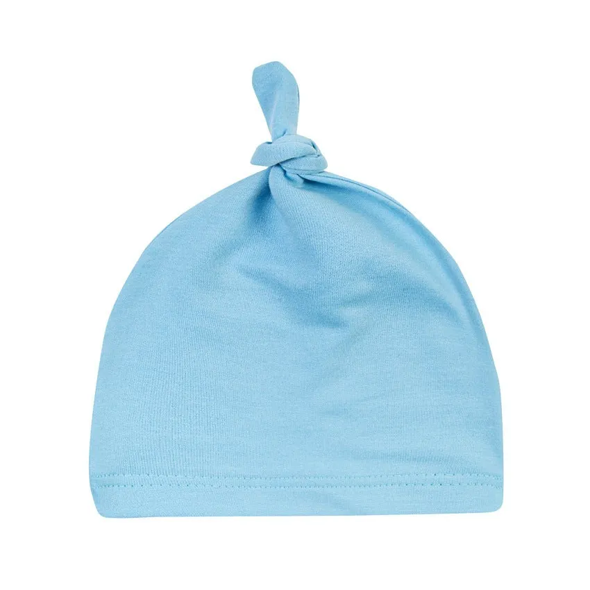 Newborn knot cap solid colour cotton hat for infants uniform size on baby
