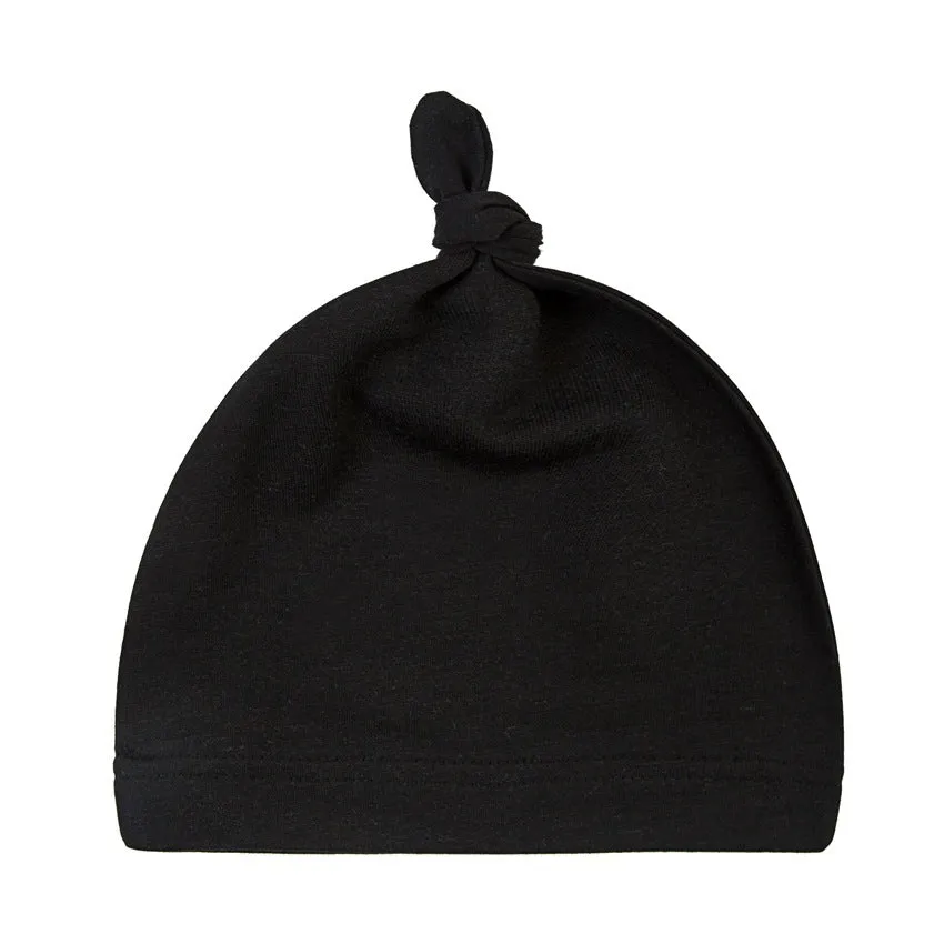 Newborn knot cap solid colour cotton hat for infants uniform size on baby