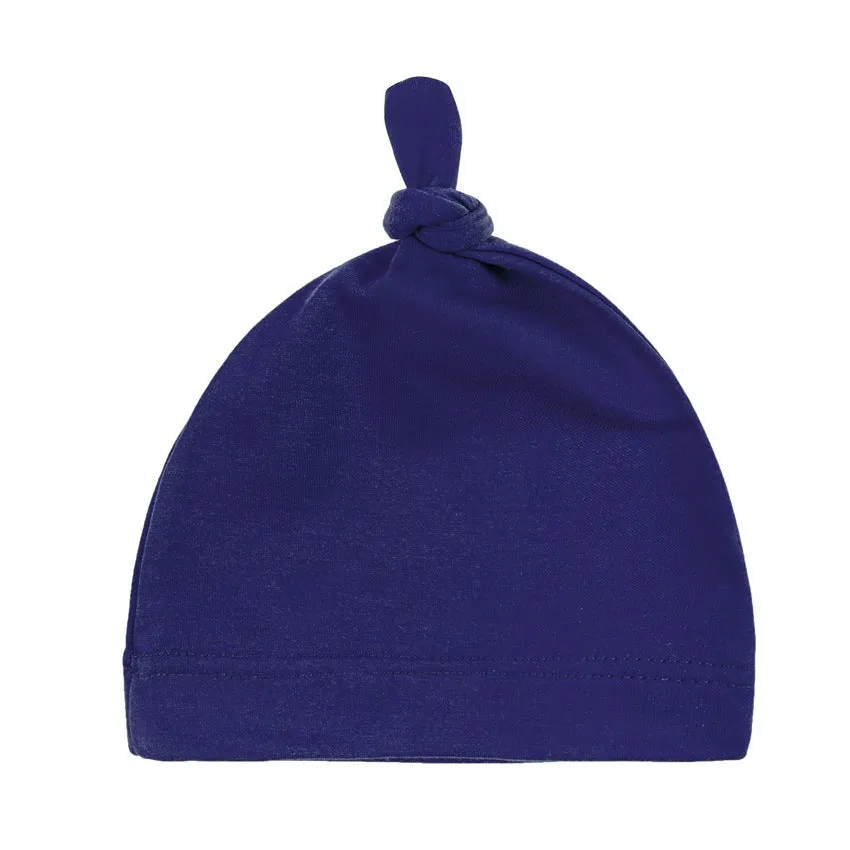 Newborn knot cap solid colour cotton hat for infants uniform size on baby