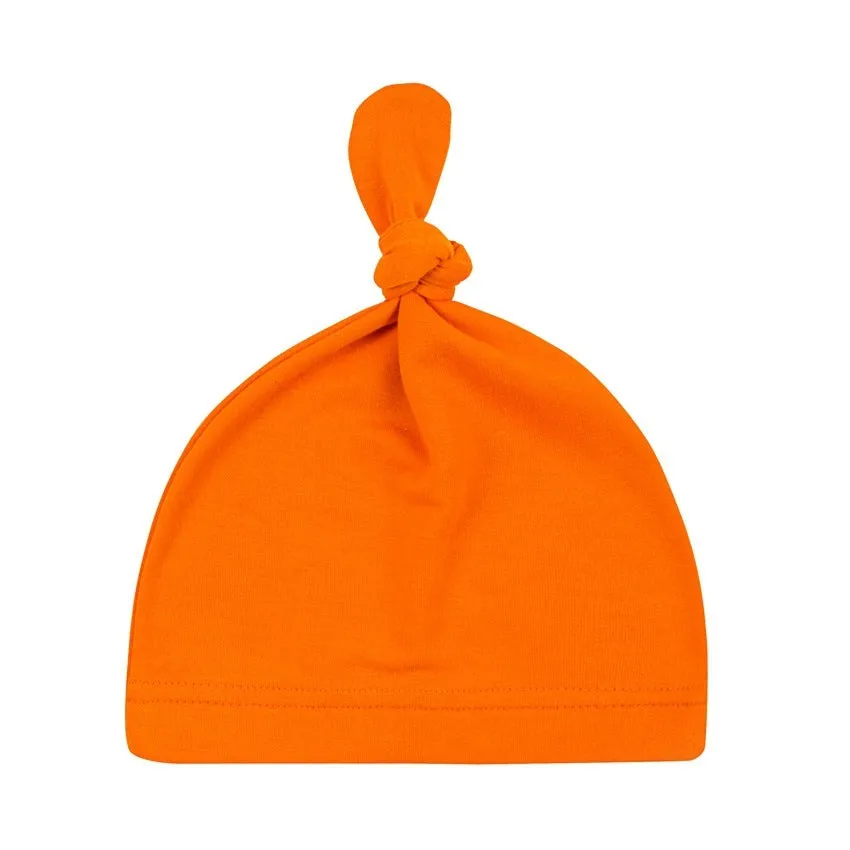 Newborn knot cap solid colour cotton hat for infants uniform size on baby