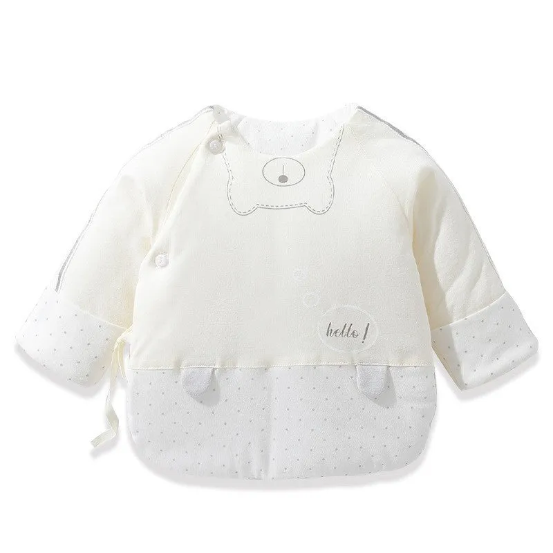 Hani half-back baby top 100% cotton sanded fabric round neck for newborns winter 59cm