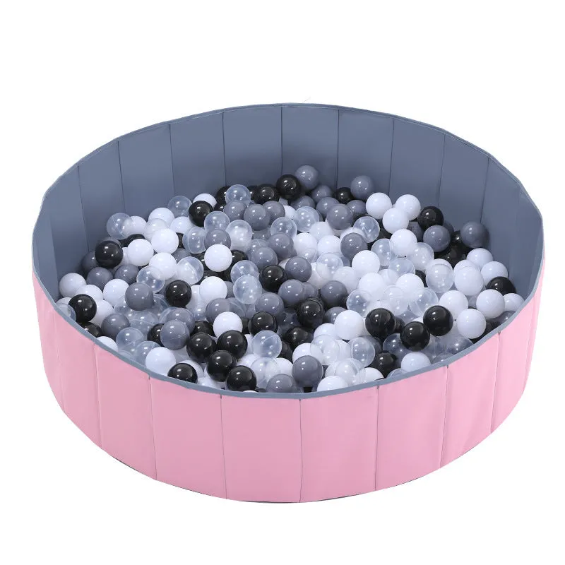 Large kids foldable indoor ball pit pool in Oxford cloth, 100x30cm, blue colour, set up in a playroom