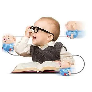 Scribing induction pig toy robot with line-following feature, eco-friendly ABS, LED lights, 8cm width
