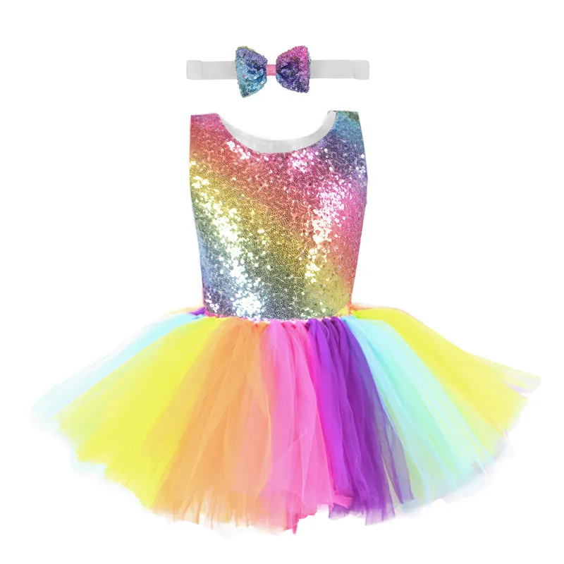 Girls rainbow skirt with lace and mesh layers in seven colours, polyester fabric, 110-160cm sizes
