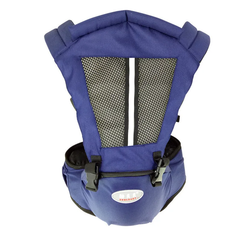 Front hold baby carrier waist stool with blue 3D breathable mesh for 3-36 months baby up to 20KG