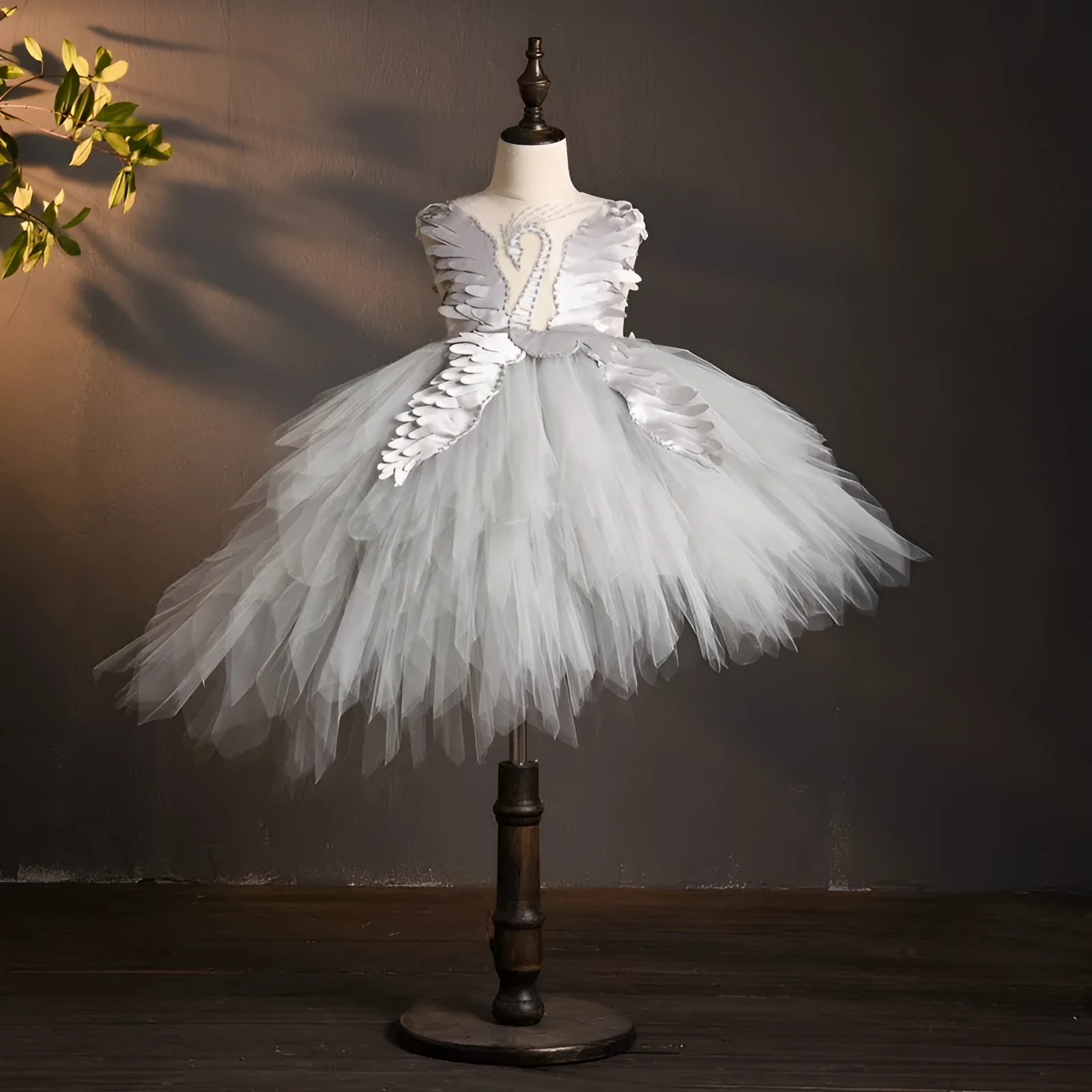 Flower girl wedding dress with crystal detail in nylon fabric available in four colours