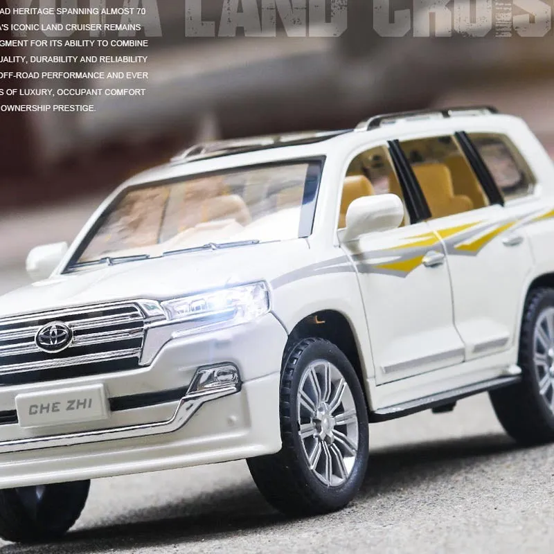 Alloy pull back off-road vehicle car model 1:24 scale sound and light in black on white background