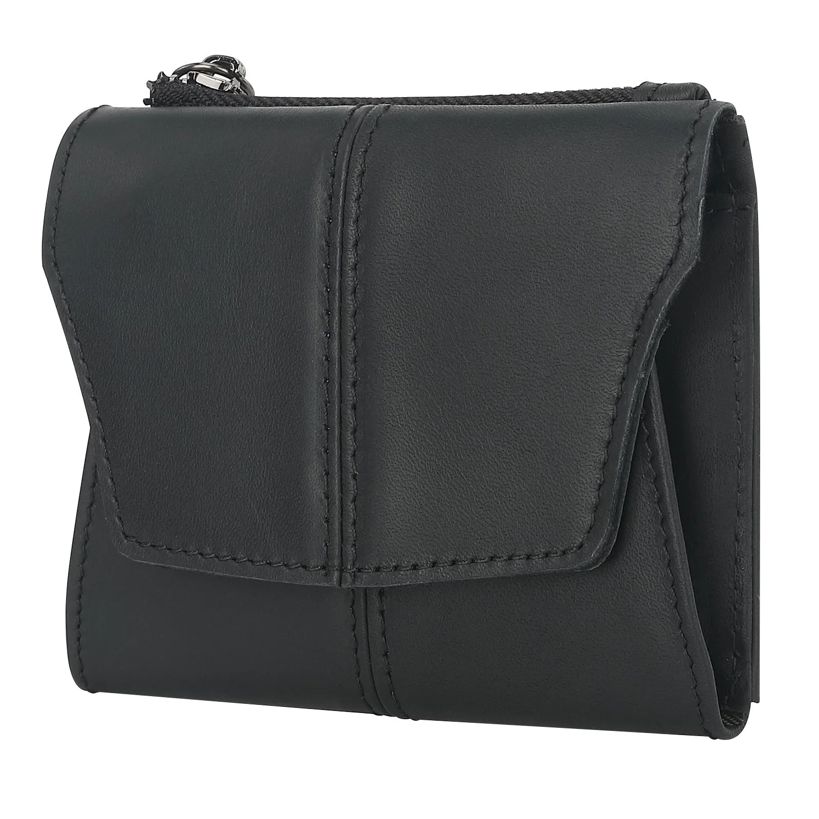 Genuine cowhide leather coin purse with stitching details in six colour options