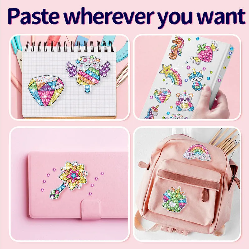 Plastic diamond sticker fridge magnet set in colour box 25cm by 20cm by 4.8cm