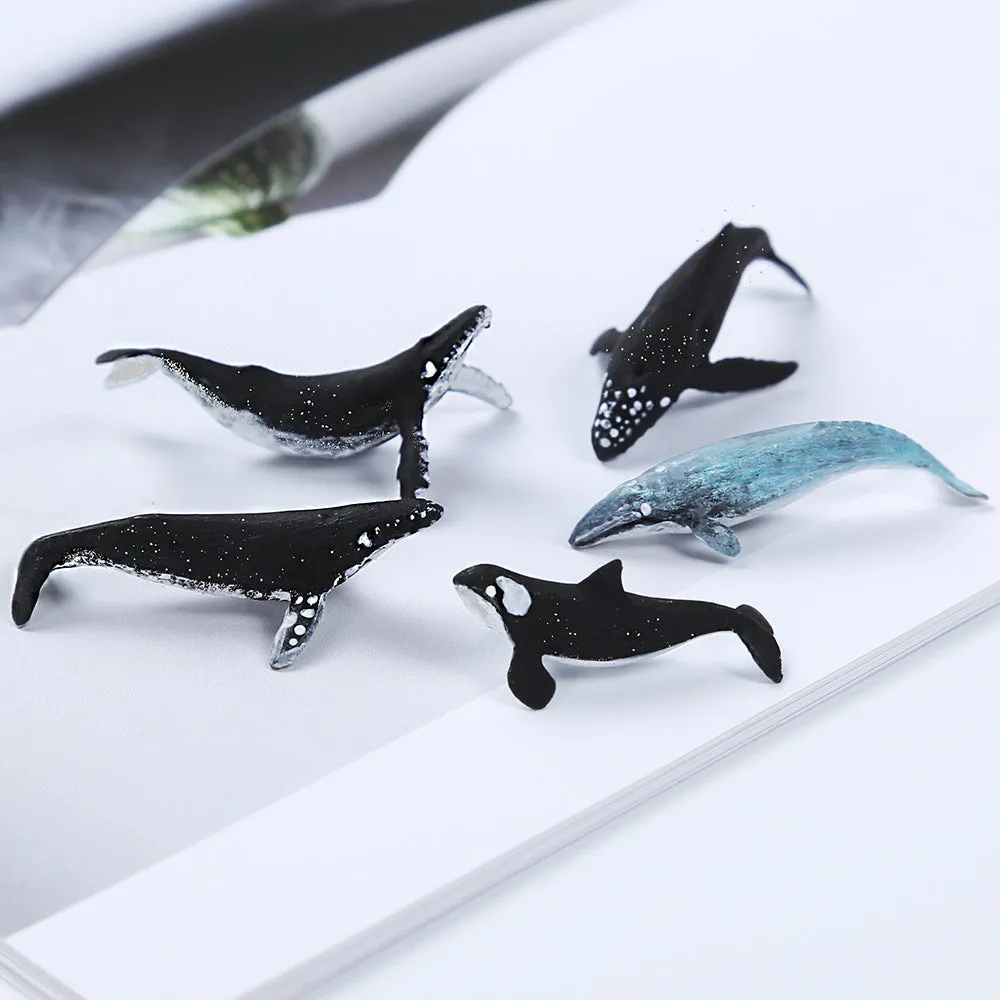 Plastic crystal glue ocean whale model luminous humpback whale figurine clear resin ornament display