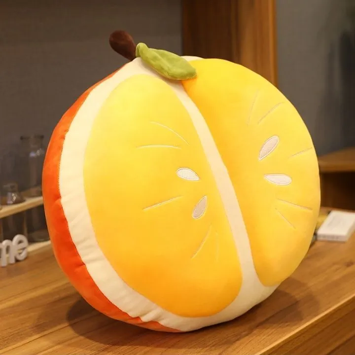 Cute orange plush toy durian pillow stuffed animal for infants 0-3 years, 27cm gift version