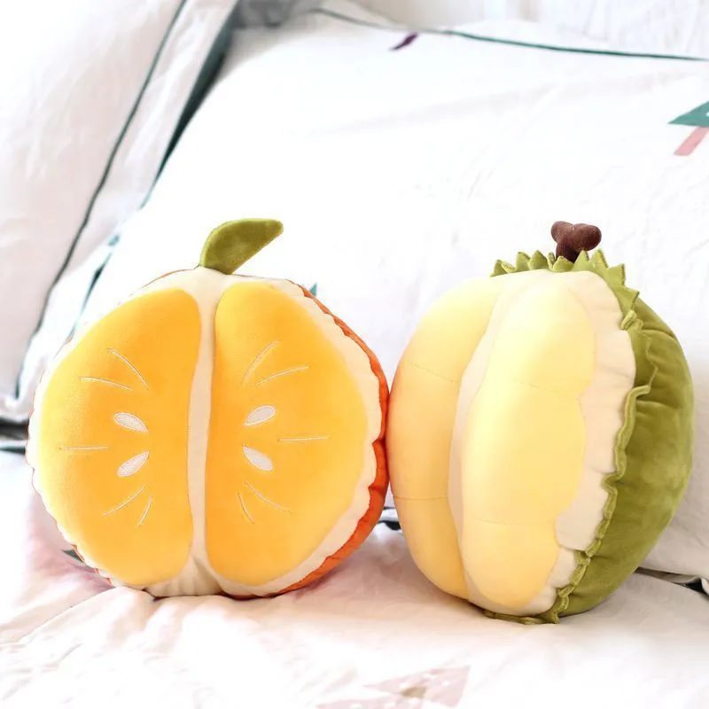 Cute orange plush toy durian pillow stuffed animal for infants 0-3 years, 27cm gift version