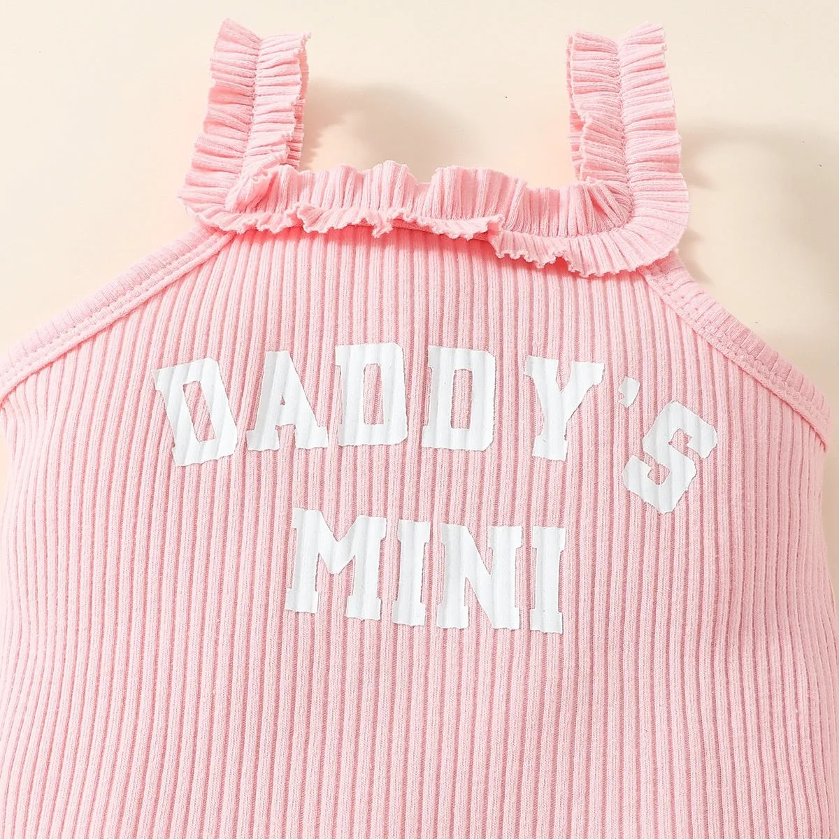 Girls summer romper three-piece set in LB345 pink with sleeveless hoodie and shorts on white background
