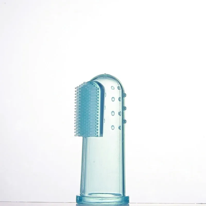 Transparent liquid silicone baby finger stall toothbrush for oral cleaning