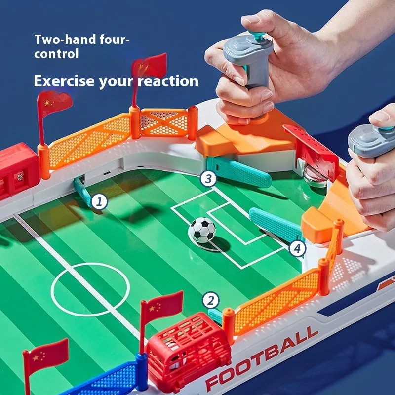 Children's table football double battle set in football colour, ABS plastic, 55.5x30x13cm, with flags and stickers