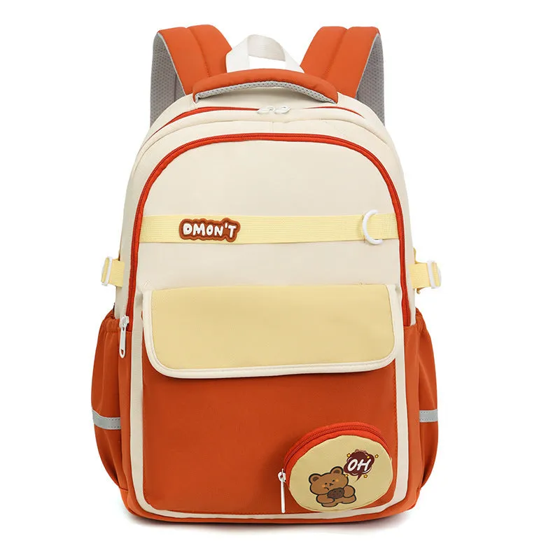 High school campus large capacity commuter backpack Oxford cloth curved shoulder straps 36-55L unisex black colour