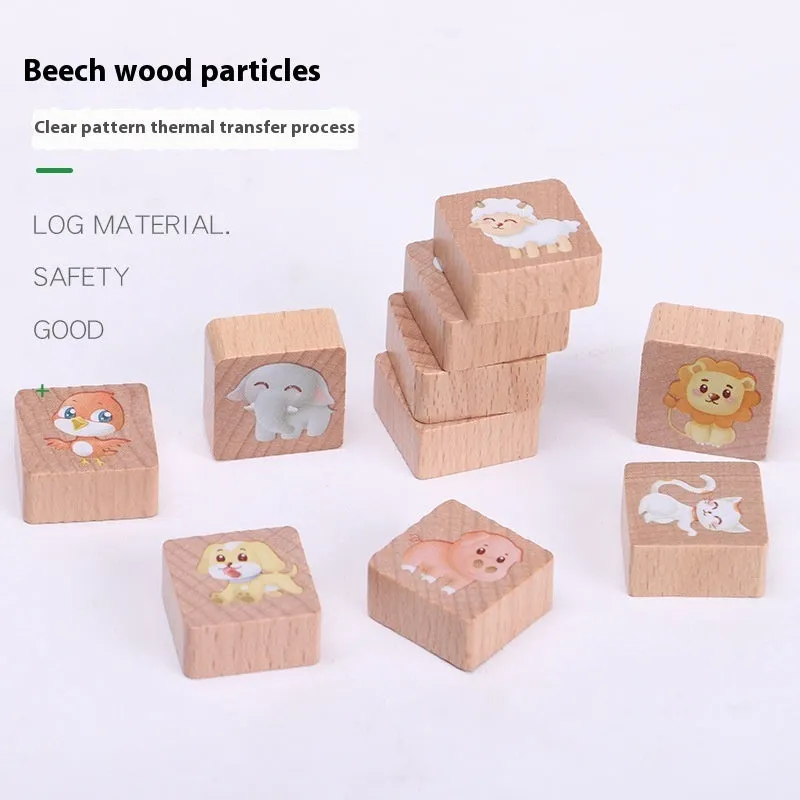 Wooden digital animal bus platform board game for kindergarten mathematics learning