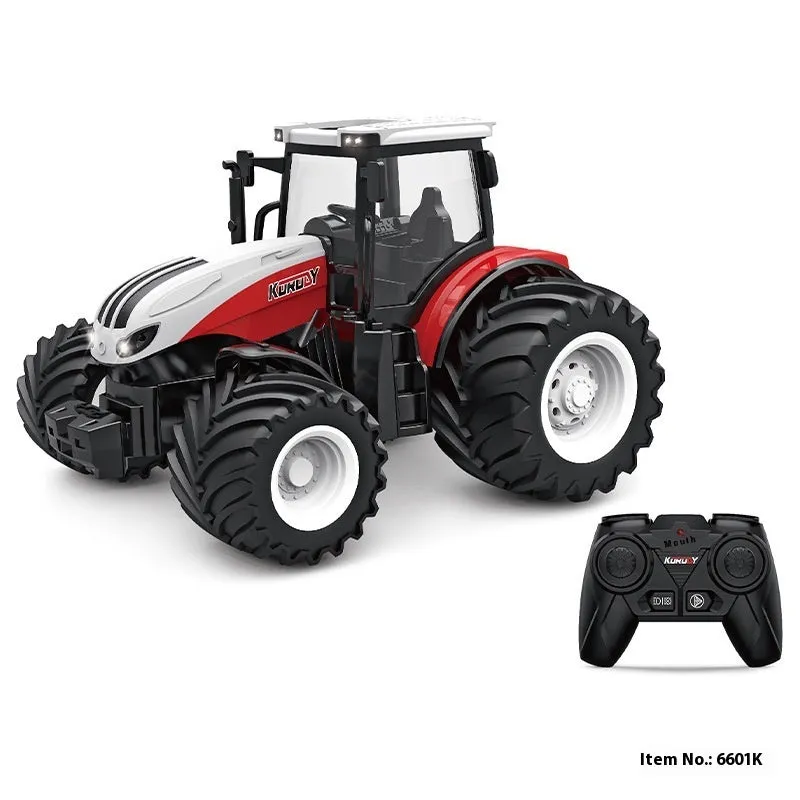 Remote control farmer engineering vehicle tractor toy with alloy body in blue, measuring 20x16x12cm