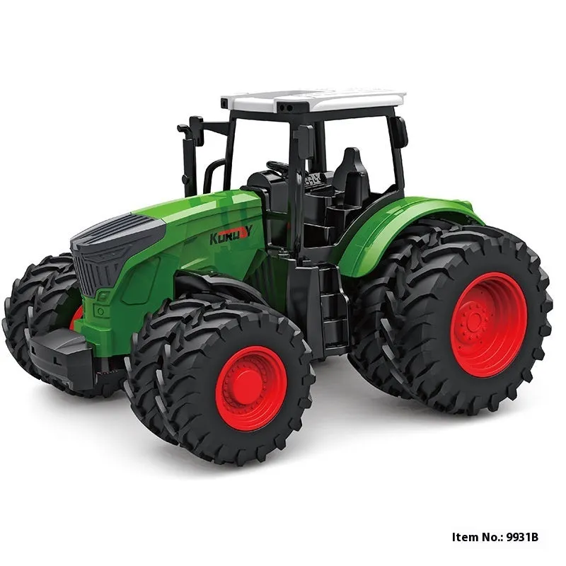 Remote control farmer engineering vehicle tractor toy with alloy body in blue, measuring 20x16x12cm