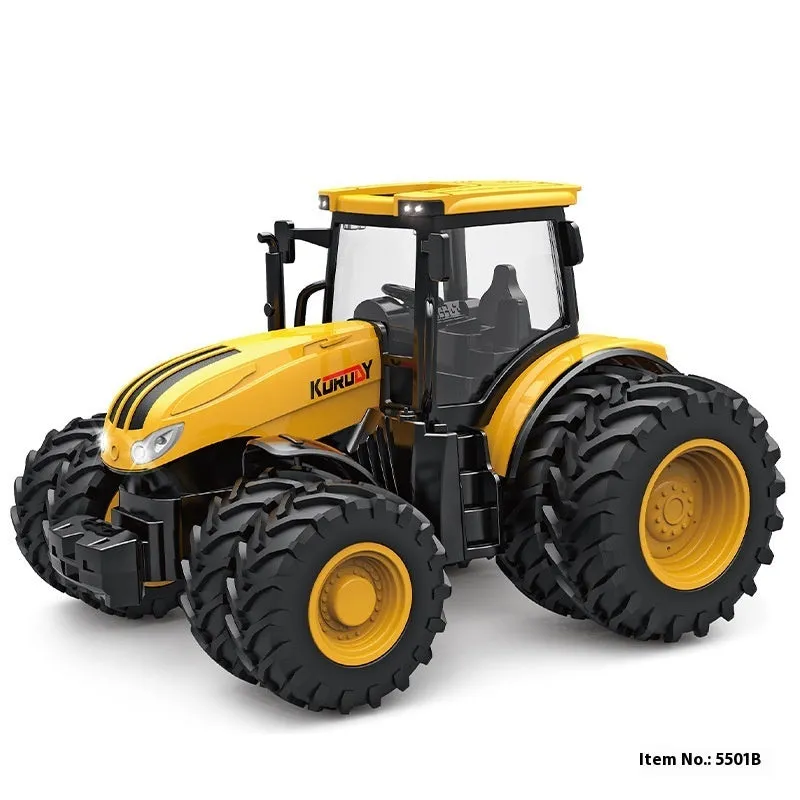 Remote control farmer engineering vehicle tractor toy with alloy body in blue, measuring 20x16x12cm