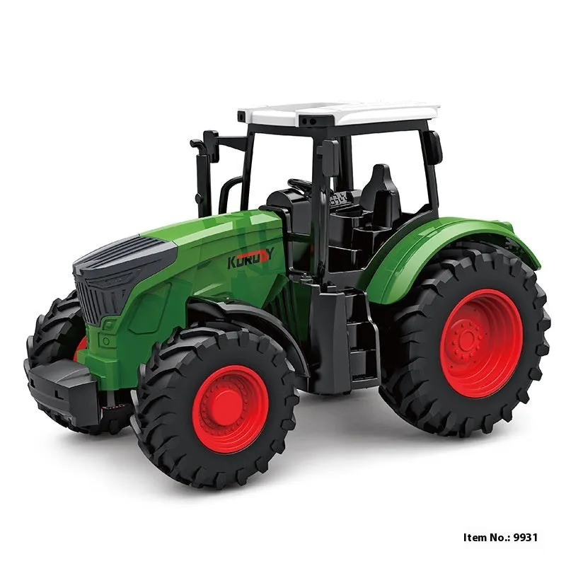 Remote control farmer engineering vehicle tractor toy with alloy body in blue, measuring 20x16x12cm