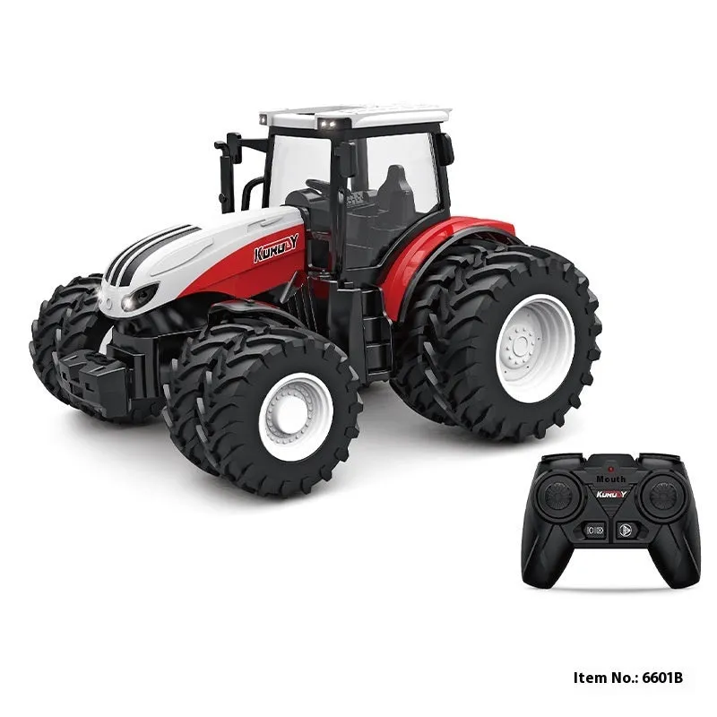 Remote control farmer engineering vehicle tractor toy with alloy body in blue, measuring 20x16x12cm