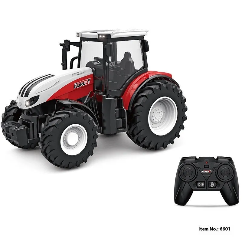 Remote control farmer engineering vehicle tractor toy with alloy body in blue, measuring 20x16x12cm