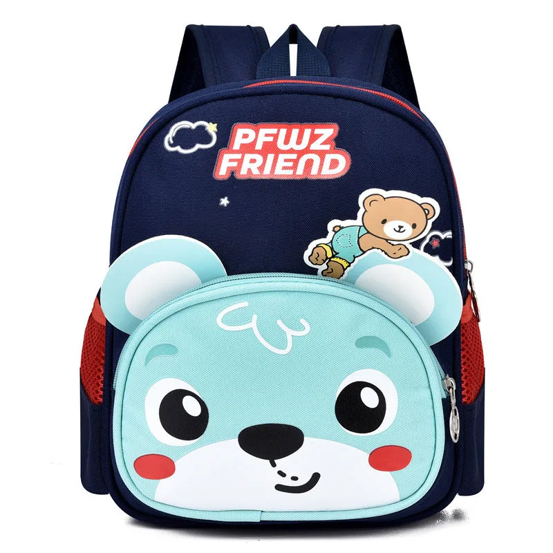 colourful baby cartoon backpack made of Oxford cloth, ultra-light with spine protection, six colours including pink and blue