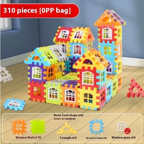 Children's oversized large particle plastic building blocks in multiple colours, educational toy for ages 4-6