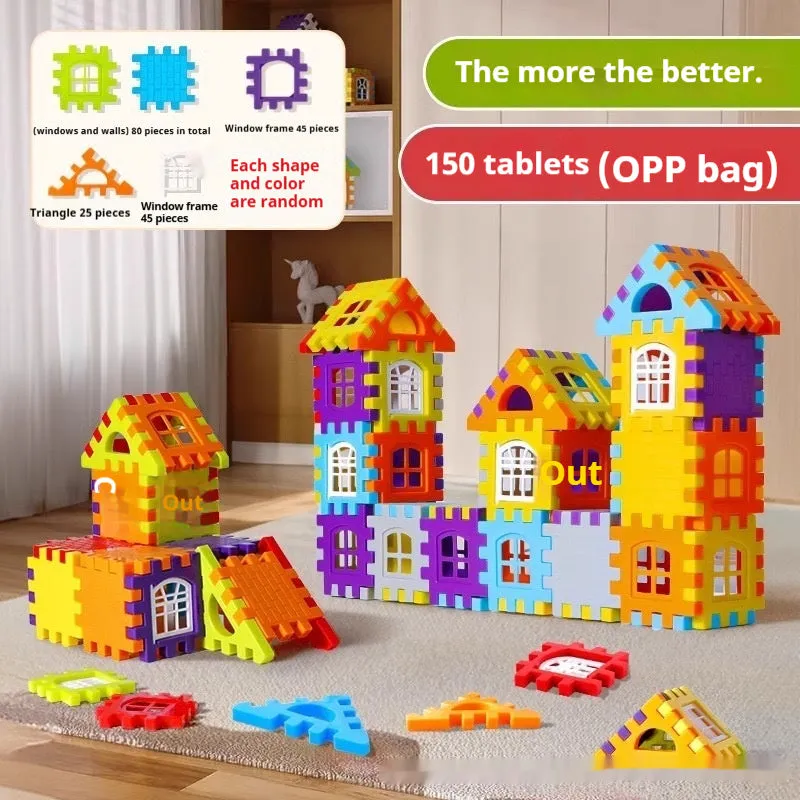 Children's oversized large particle plastic building blocks in multiple colours, educational toy for ages 4-6
