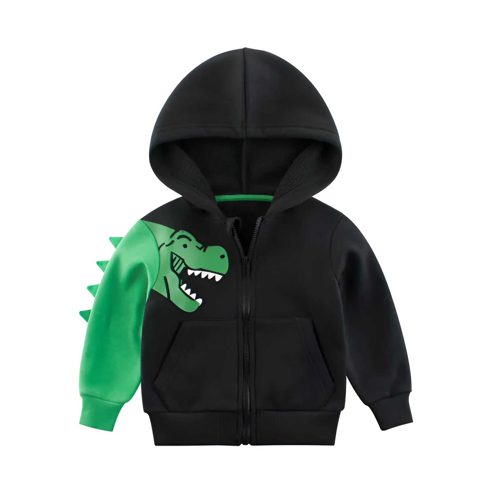 Creative cartoon printed children's sweater in black, cotton blend, Korean style, for height 90-140cm