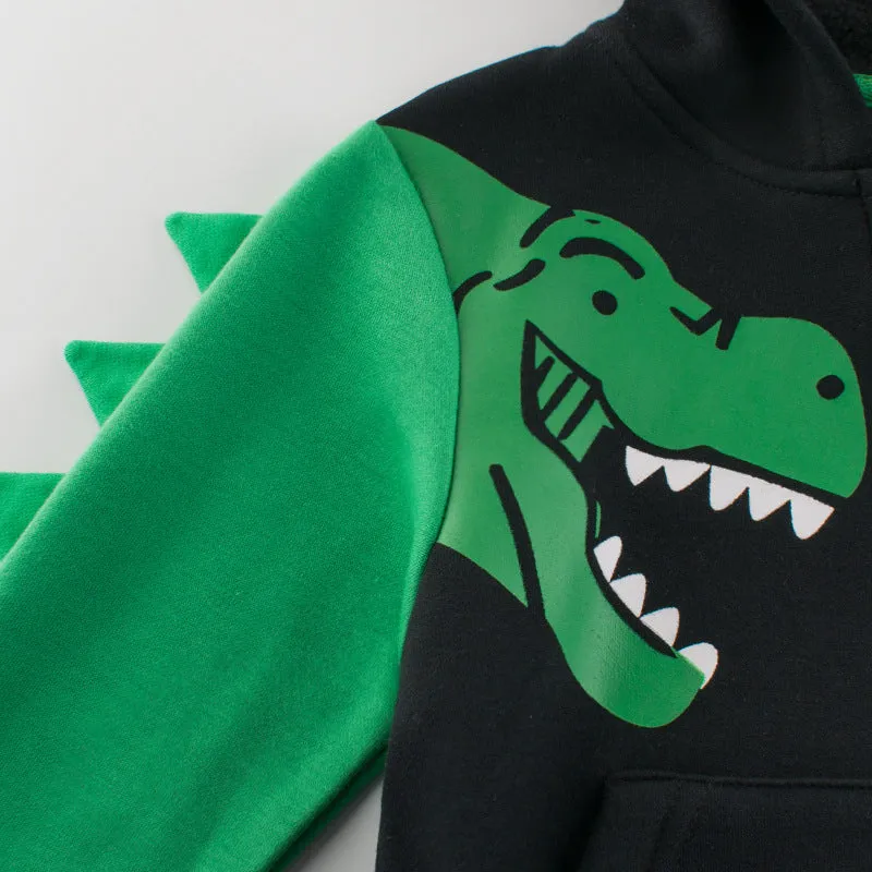 Creative cartoon printed children's sweater in black, cotton blend, Korean style, for height 90-140cm